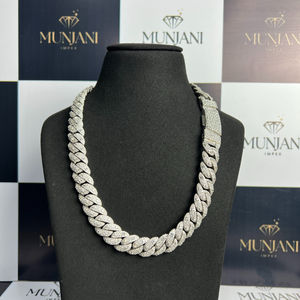 Cadena Cubana Personalizada, Estilo Hip Hop, Plata de Ley 925, Unisex, con Diamantes Cultivados en Laboratorio, Corte Brillante, Certificado IGI - Product Image 3