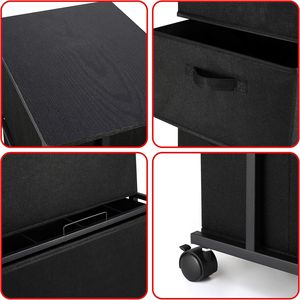 Cassettiera Nera in Tessuto con 3 Cassetti, Unità di Stoccaggio Verticale per Camera da Letto, Armadio, Ufficio - Product Image 4