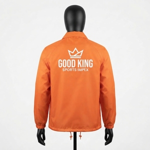 Blousons d'entraîneur sportifs d'hiver respirants en polyester/coton pour hommes, avec col montant, fermeture éclair et logo frontal – Vente en gros - Product Image 1