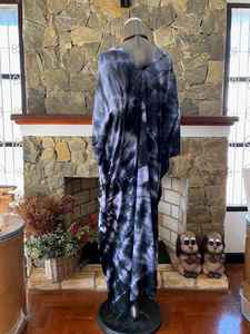 <b>Plus</b> <b>Size</b> Abstract Shibori Tie Dye Rayon Kaftan Dress Relaxed Fit Boho Resort Wear For Women - Product Image 2