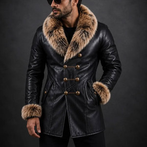 Premium Quality Men Leather Coat Designed For Winter Warmth With Soft Durable Material Offering Comfortable Stylish Modern Look - Product Image 4
