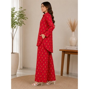 Ensemble élégant 2 pièces en coton violet brodé pour femme avec dupatta, idéal pour les occasions festives - Product Image 3