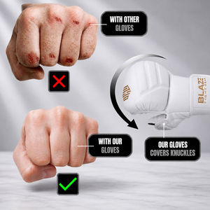 Guantes de Lucha MMA de Cuero Vacuno Genuino al por Mayor, Compatibles con Pantalla Táctil, Ligeros, Transpirables, con Dedos Abiertos para Grappling y Sparring - Product Image 4