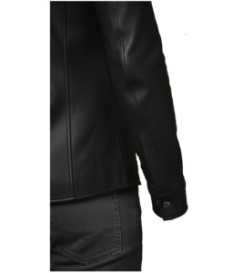 Chemise en cuir noir pour homme, manches longues, col rabattu, style motard, chemise décontractée, couleur unie, vêtements d'automne, mode cuir - Product Image 3