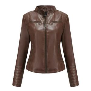 Chaqueta cortavientos para motocicleta para mujer al por mayor, chaqueta de piel auténtica de oveja con estampado XL, bombardero de moda para Primavera, piel auténtica para mujer - Product Image 3