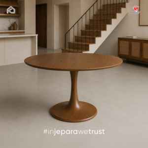 Modern <b>Round</b> <b>Solid</b> <b>Wood</b> <b>Dining</b> <b>Table</b> Pedestal Base Wooden Restaurant Cafe Hotel Villa <b>Dining</b> Room Furniture - Product Image 1