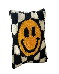 Smiley Design Hand <b>Tufted</b> 100% Cotton <b>Cushion</b> Cover Latest Trending Design Soft Cotton Tufting Texture Custom Home Pillow Cover - Product Image 1