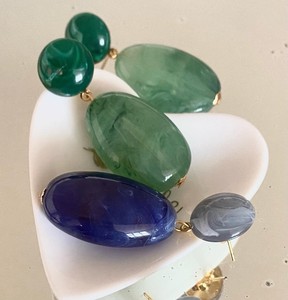 Handmade <b>Resin</b> Geometric Earrings Green Blue Gray Irregular Shape Fashion Jewelry For Women Art <b>Resin</b> <b>Craft</b> - Product Image 1