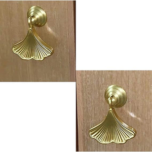 Furniture Knob Handles Golden Drop Pendant Pull Handle Fashion Ginkgo Leaf Shape Dresser Knobs for Kitchen Bathroom Cabinet Door - Product Image 3