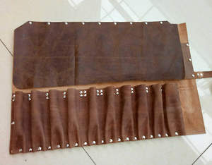 Estuche de Cuero Genuino a Prueba de Olores para Cuchillos, Kit de Almacenamiento de Cuchillos de Chef, Organizador Profesional de Utensilios Culinarios para Cocina - Product Image 1