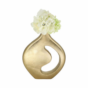 Florero Decorativo Antiguo de Metal en Forma de U, Elegante para Decoración de Mesa en el Hogar y la Oficina, Floreros con Acabado Plateado - Product Image 3