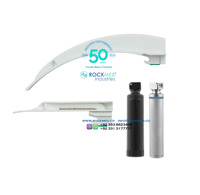 Laryngoscope à LED standard ROCKMED à usage unique en acier inoxydable, systèmes de lames Europa Miller, instruments ORL électriques