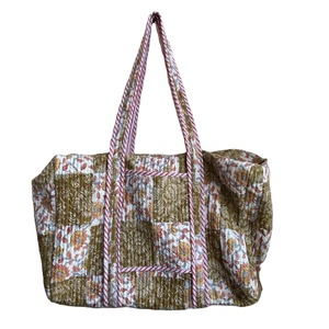 Bolsa de Viaje Práctica con Cierre de Cremallera, Diseño Acolchado de Algodón con Estampado a Mano, Duradera, Ecológica, Tamaño Personalizado Disponible - Product Image 1
