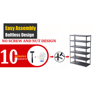 Estantes de almacenamiento de metal resistentes de 6 niveles Fácil montaje y ajuste para sótanos Garajes y cocinas 84 "H * 55,1" W * 23,6 "D" - Product Image 5