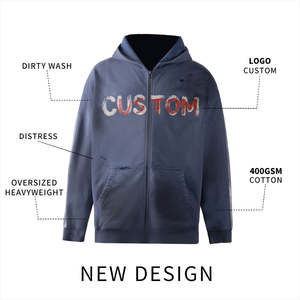 Sudadera con Capucha Personalizada de Gran Tamaño con Pedrería, Bordado Desgastado, Estilo Urbano - Product Image 5