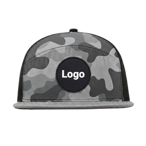 Casquette snapback 6 panneaux de haute qualité, visière plate, logo en caoutchouc silicone personnalisé, tissu polyester, unisexe, pour le sport - Product Image 1