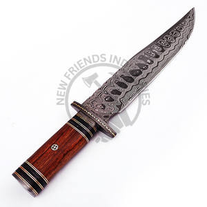 Nouveau Couteau de Chasse Professionnel en Acier Damas Fait Main, Couteau de Survie et de Camping Tranchant comme un Rasoir, Lame Fixe, Couteau Bowie d'Extérieur - Product Image 3