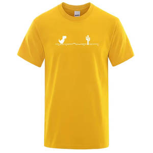 Camisetas para hombre con estampado de dinosaurios y cactus, camisetas divertidas de verano, camiseta de algodón para hombre, camisetas informales con cuello redondo - Product Image 5