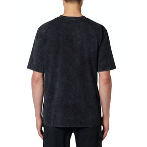 Camiseta de Cuello Redondo Negra con Lavado Ácido para Hombre, Manga Corta, Algodón Vintage, Informal, Básica, con Logotipo Personalizado, OEM, ODM, Ropa al por Mayor - Product Image 4