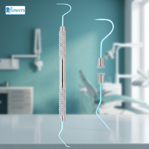 Instrument d'exploration dentaire 6flowers, outil de nettoyage des dents manuel à double extrémité, classe I, logos personnalisés - Product Image 3