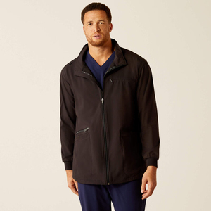 Blouses médicales zippées pour hommes – Vente en gros de blouses softshell souples pour infirmiers et médecins – Vestes médicales zippées - Product Image 4