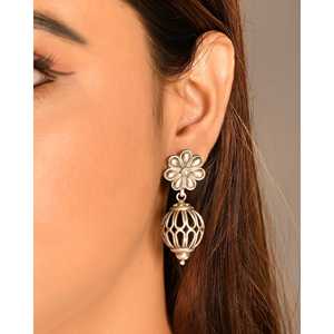 Boucles d'oreilles pendantes en argent fin Meera Jaipur Iraj - Product Image 3