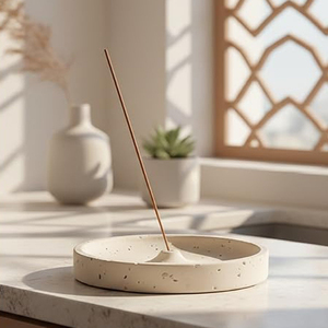 Porta Incienso de Travertino para Meditación, Spa y Decoración del Hogar, Crea una Atmósfera Relajante, Recolector de Ceniza de Incienso de Travertino - Product Image 4
