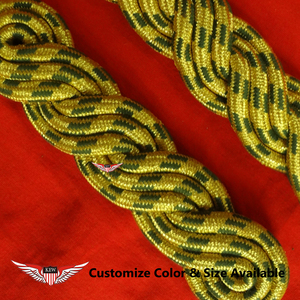 KEW Epaulettes Mylar Thread Light Yellow Green <b>Braided</b> Customizable Shoulder Board Eco-Friendly Vintage Embroidered <b>Accessory</b> - Product Image 3