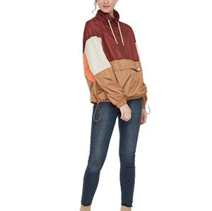 Chaqueta Cortavientos Cómoda para Mujer, Chaqueta Cortavientos de Nailon Transpirable, Ligera, con Bloques de Color - Product Image 5