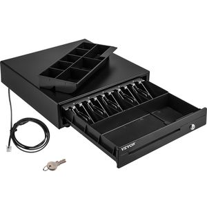 16\" <b>Cash</b> <b>Register</b> Drawer for 12V <b>POS</b> System 5 Bill 8 Coin <b>Cash</b> Tray Removable Coin Compartment 2 Keys RJ11/RJ12 Cable Included - Product Image 1