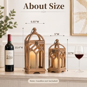 Handcrafted Birch Wood <b>Lanterns</b> with Gothic Design - Wholesale Decorative Wooden <b>Lanterns</b> - Product Image 2