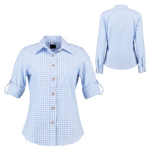 เสื้อเชิ้ตลายตารางแบบดั้งเดิมสำหรับผู้ชายและผู้หญิง, เสื้อผ้าฝ้ายแขนยาวสไตล์บาวาเรีย - Product Image 3