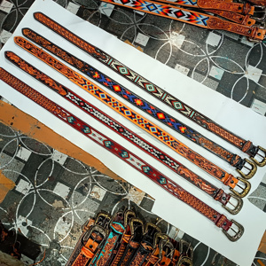 Cinturón Vaquero Occidental de Cuero Vacuno con Cuentas, Estilo Nuevo, con Logotipo Personalizado OEM/ODM, Tallas Personalizadas para Hombre y Mujer, Venta al por Mayor - Product Image 4