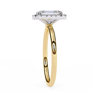 Anillo de Compromiso y Boda de Diamante Cultivado en Laboratorio, Corte Esmeralda y Baguette Cónico, 1.50 CT, Certificado IGI, HPHT CVD, Oro 14k, para Mujer - Product Image 3