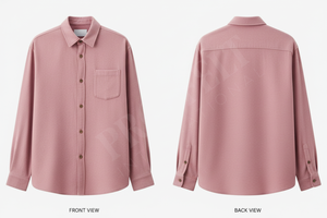 Chemise décontractée unisexe personnalisable à manches longues en mélange de coton avec poche, vente en gros - Product Image 3