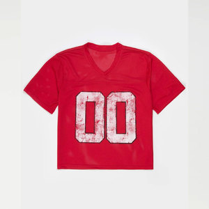 Camiseta Oversize de Malla Transpirable con Cuello en V, Top Contemporáneo de Malla con Cuello en V, Camisa Ligera y Transpirable con Cuello en V - Product Image 2