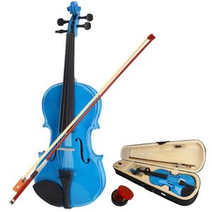 Nuovo Set Violino Acustico 4/4 con Custodia Blu Scuro e Arco con Resina - Product Image 1