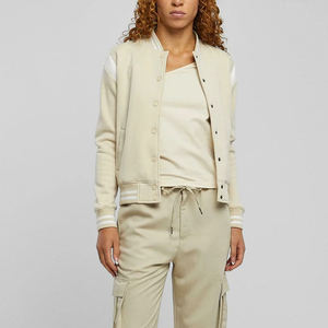 Nouvelle veste varsity pour femmes 2026 avec un look classique et une finition côtelée, veste bomber varsity pour femmes - Product Image 1