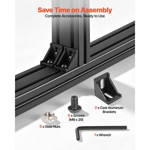 Profilo in Alluminio Estruso 4080, 500 mm (19,69 Pollici), Scanalatura a T Standard Europeo, Anodizzato, Guida Lineare (2 Pezzi) per Applicazioni LED - Product Image 4