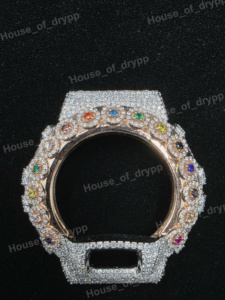 Bisel de reloj hecho a mano con piedras multicolor y caja de esfera redonda, actualización de la serie 6900 - Product Image 1