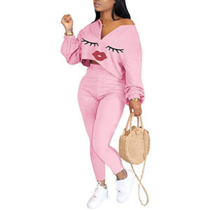 Conjunto Deportivo de 2 Piezas para Mujer, Camiseta sin Mangas y Pantalones Jogger con Estampado de Estrellas, en Algodón Transpirable - Product Image 3