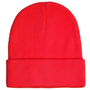 Unisex Red Acrylic Knit <b>Beanie</b> <b>Hat</b> Solid Color Casual Winter Cap 56-58CM Head Circumference Computer Knitted Stretchy Warm <b>Hat</b> - Product Image 2