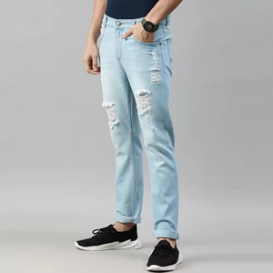 Bulk Quantity New Stylish Fashionable <b>Men</b> Casual Denim <b>Jeans</b> Premium Quality Acid Wash Distressed Ripped 100% Cotton Lightweight - Product Image 3