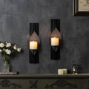 Ensemble de appliques murales en métal noir luxueuses, design sculpté élégant, construction durable, éclat ambiant chaleureux pour une décoration intérieure élégante - Product Image 3