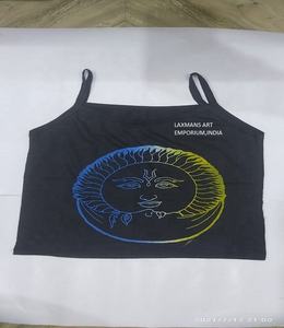 เสื้อ/เสื้อยืดลำลองผ้าฝ้ายพิมพ์ลายสำหรับผู้หญิงสไตล์แฟชั่นใหม่ระบายอากาศได้และความยาวสั้นขายส่งจากอินเดีย - Product Image 2