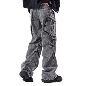 Pantalones Vaqueros de Mezclilla para Hombre al por Mayor, Estilo Urbano, Casual, Unisex, Oversize, Holgados, Transpirables, Ecológicos, Lavado a la Piedra, Pierna Ancha - Product Image 2