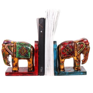 Reclaimed Teak Wood Hand-Carved <b>Elephant</b> <b>Bookends</b> Wholesale - Moradabad - Product Image 3