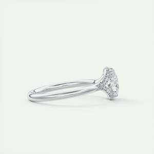 Anillo solitario de medio halo con diamante cultivado en laboratorio de corte cojín de 2.10 quilates en oro blanco de 14k con engaste empotrado para compromiso - Product Image 6