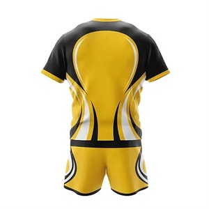 Uniforme de rugby sur mesure de haute qualité pour hommes, manches courtes, impression par transfert thermique, nom d'équipe personnalisé, 100% polyester, prix de gros - Product Image 5