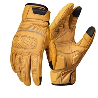 Gants de motocross durables unisexes |   Gants en cuir respirants coupe-vent pour le voyage et les sports de plein air
